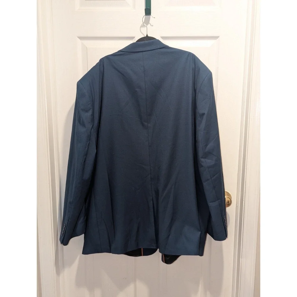 Modern Microcheck Navy Sport Coat Blazer 56L Big Tall Business Wedding Career
